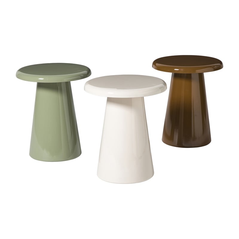 Bijzettafel metaal groot - bruin - ø34.5x40.5 cm