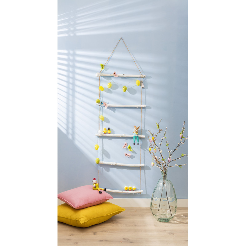 Hangladder met 5 treden - wit