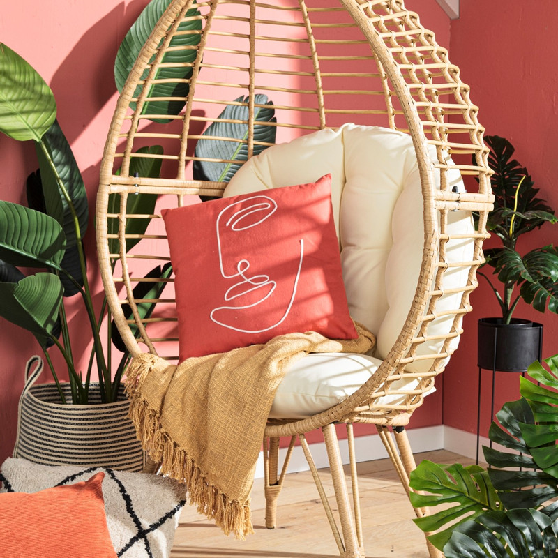 Plantenbak op voet - metaal - ⌀19x51 cm