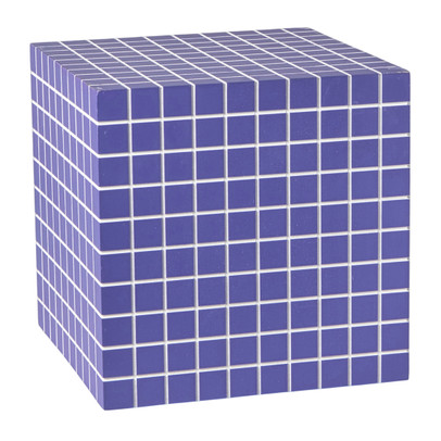 Bijzettafel kubus checks - paars - 30x30x30 cm