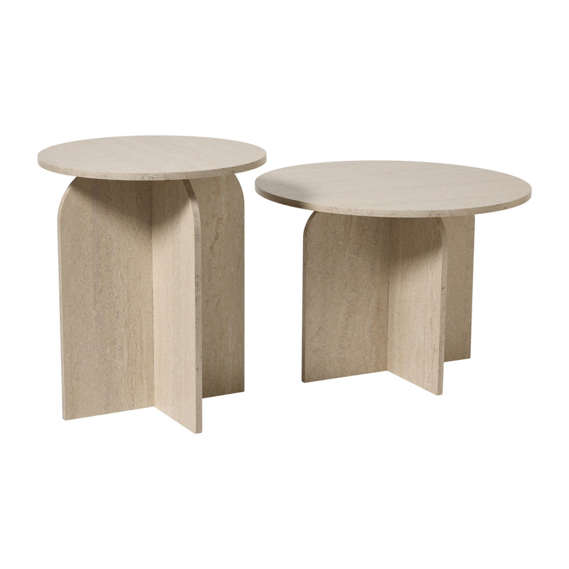 Bijzettafel Robin laag - grijs - ø50x35 cm