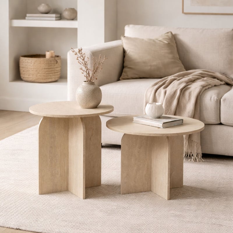 Bijzettafel Robin laag - grijs - ø50x35 cm