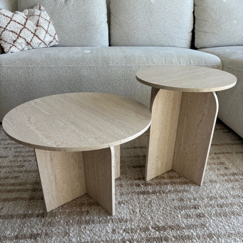 Bijzettafel Robin laag - grijs - ø50x35 cm