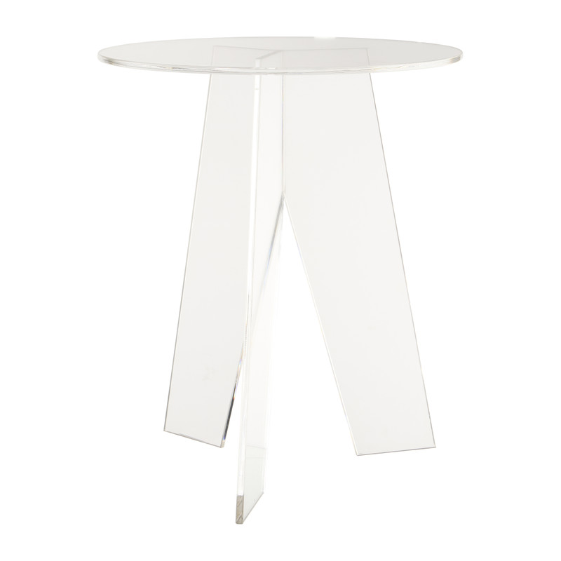 Bijzettafel acryl - transparant - ø40x48 cm