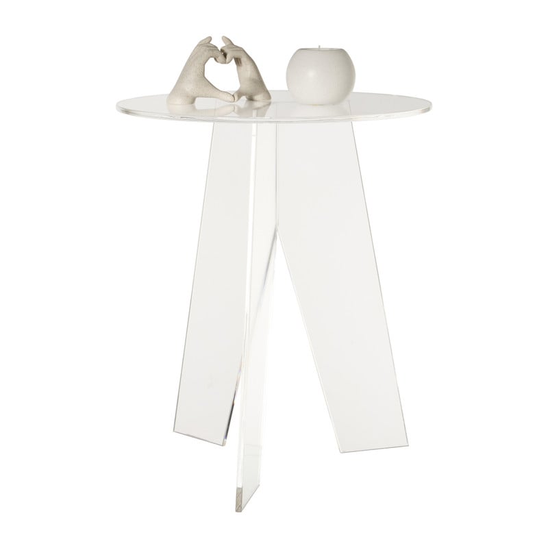 Bijzettafel acryl - transparant - ø40x48 cm