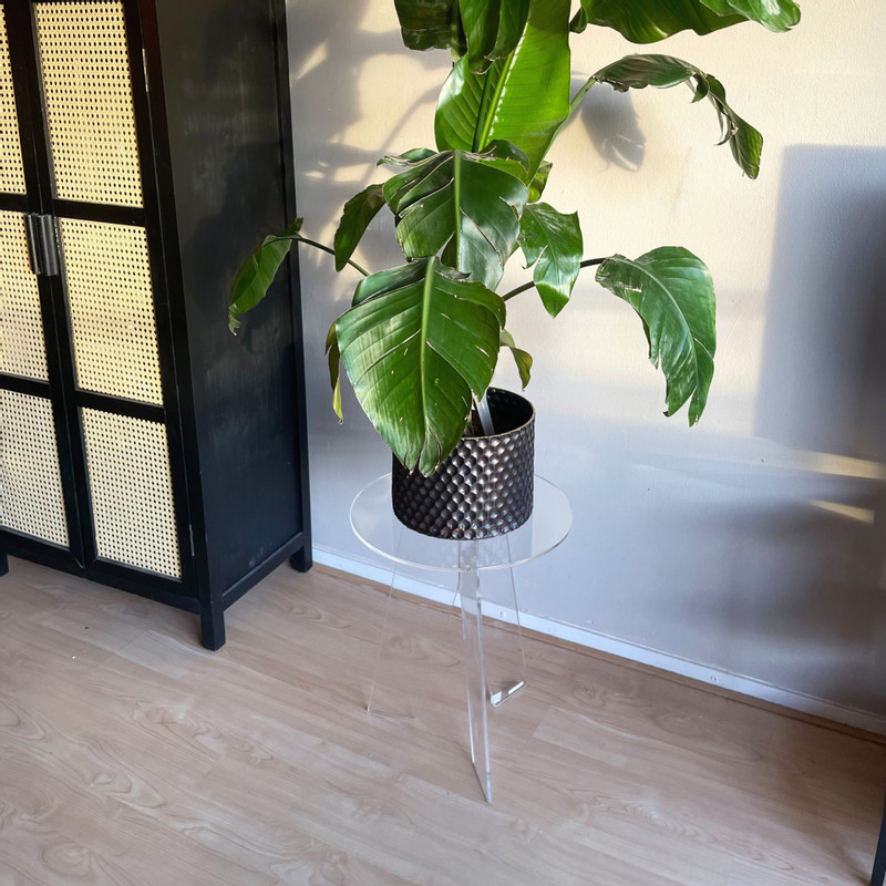 Bijzettafel acryl - transparant - ø40x48 cm