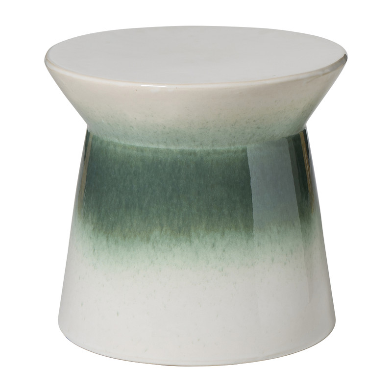 Bijzettafel keramisch - groen - ø36x34 cm