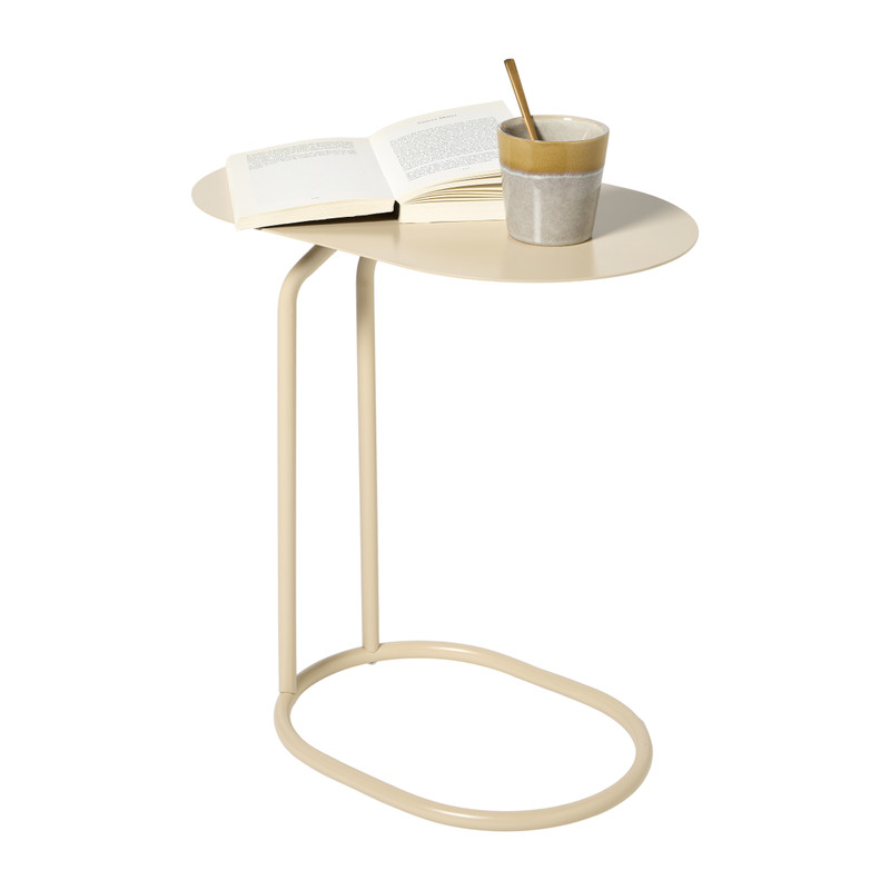 Bijzettafel Freddy - beige - 49x45x28 cm