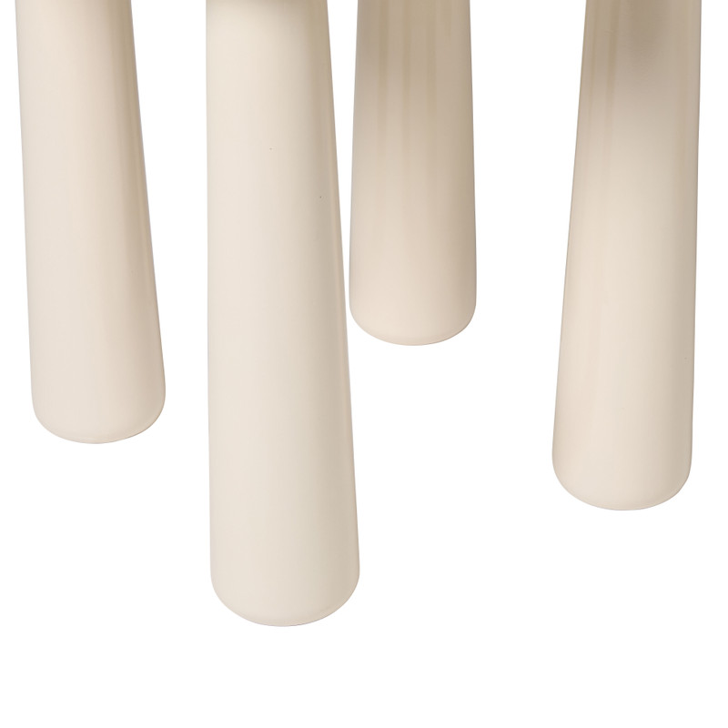Bijzettafel glans 4poten - beige - ø45x40 cm