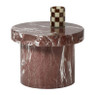 Bijzettafel marmerlook - rood - 41 cm
