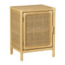 Nachtkastje Bali met deurtje - rotan - naturel - 60x46x35 cm