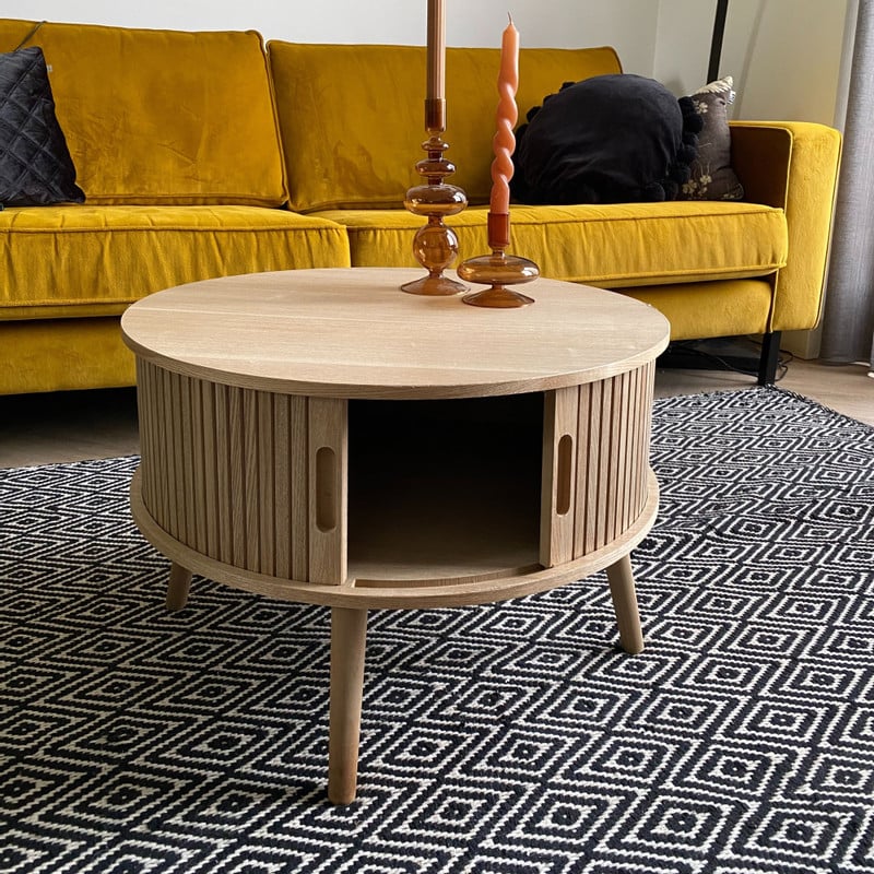Tafel/kast Uppsala rond - naturel - ø60x40 cm