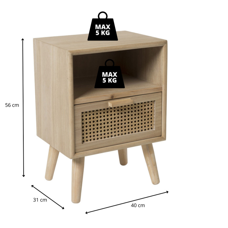 Webbing Java nachtkastje - 56x40x31 cm