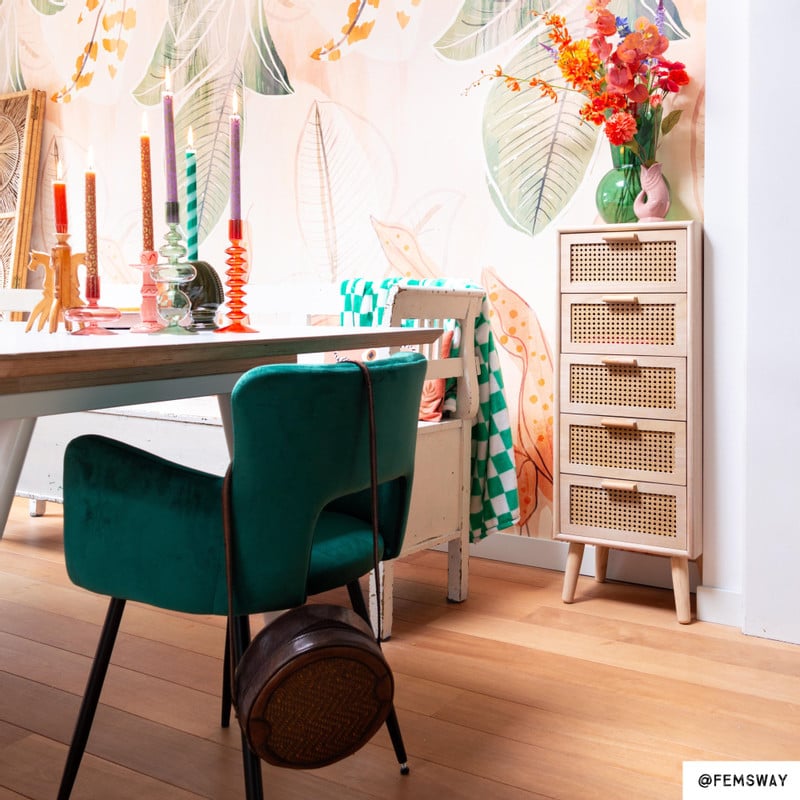 Webbing Java kast met 5 laden - 107x40x31 cm