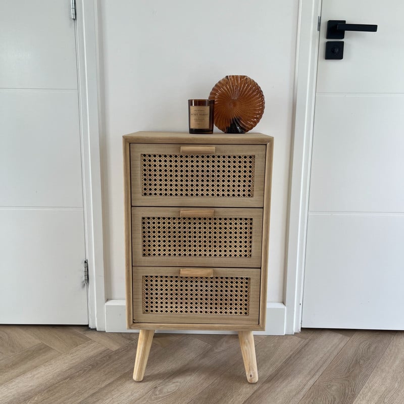 Webbing Java kast met 3 laden - 73x40x31 cm