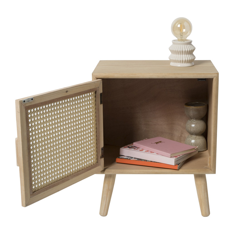 Webbing Java nachtkastje met deur - 56x45x31 cm