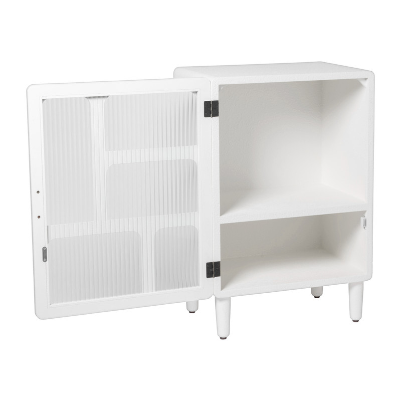 5 vakkenkast Zaha organic met deur - MDF - wit - 73x48x35 cm