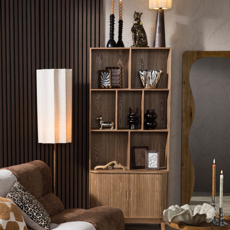 Vakkenkast Uppsala met 2 deurtjes - bruin - 157x80x40 cm