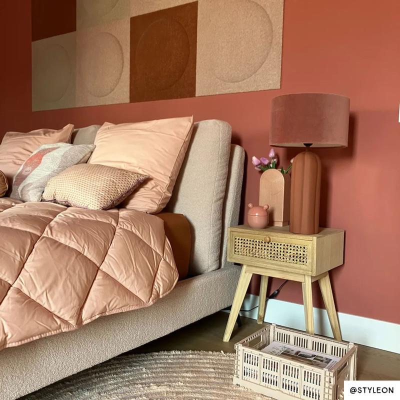 Nachtkastje Java met lade - bruin - 50x40x30 cm