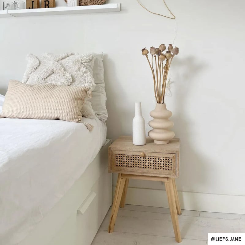 Nachtkastje Java met lade - bruin - 50x40x30 cm