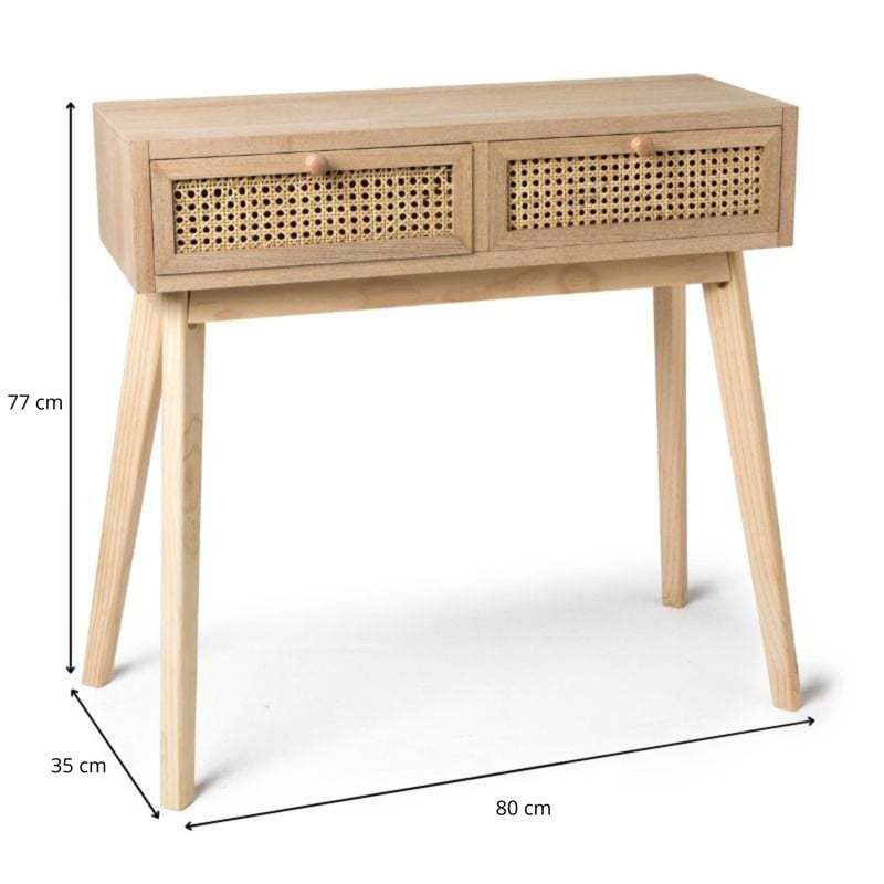 Sidetable Java met laden - bruin - 77.5x80x30 cm