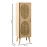 Kast Flores hoog met ovalen vlakken - bruin - 125x40x37.5 cm
