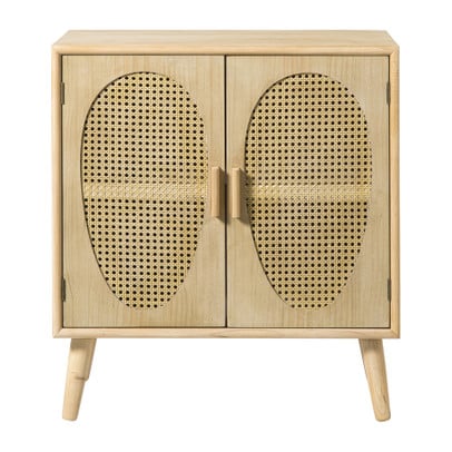 Kast Flores met ovalen vlakken - bruin - 78x70x37.5 cm