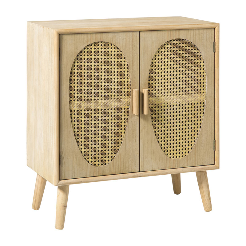 Kast Flores met ovalen vlakken - bruin - 78x70x37.5 cm