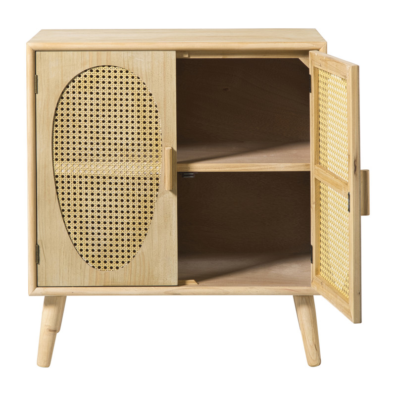 Kast Flores met ovalen vlakken - bruin - 78x70x37.5 cm