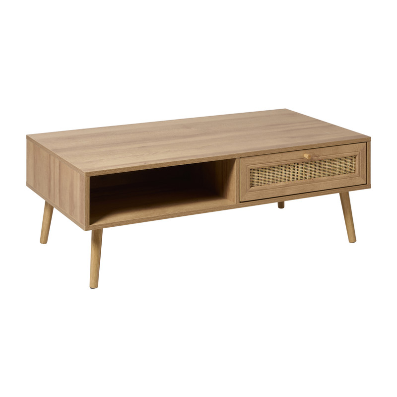 Webbing salontafel Batavia - bruin - 39x110x59 cm