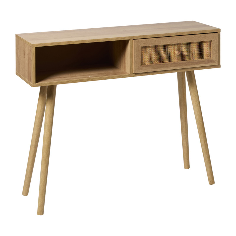 Webbing sidetable Batavia - bruin - 81x100x30 cm
