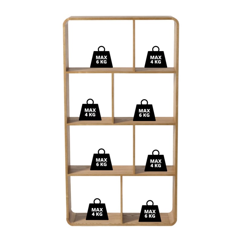 Vakkenkast Lennon 8 vakken - bruin - 140x75x25 cm