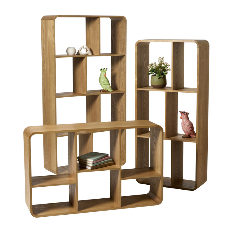 Vakkenkast Lennon 6 vakken laag - bruin - 60x98x25 cm