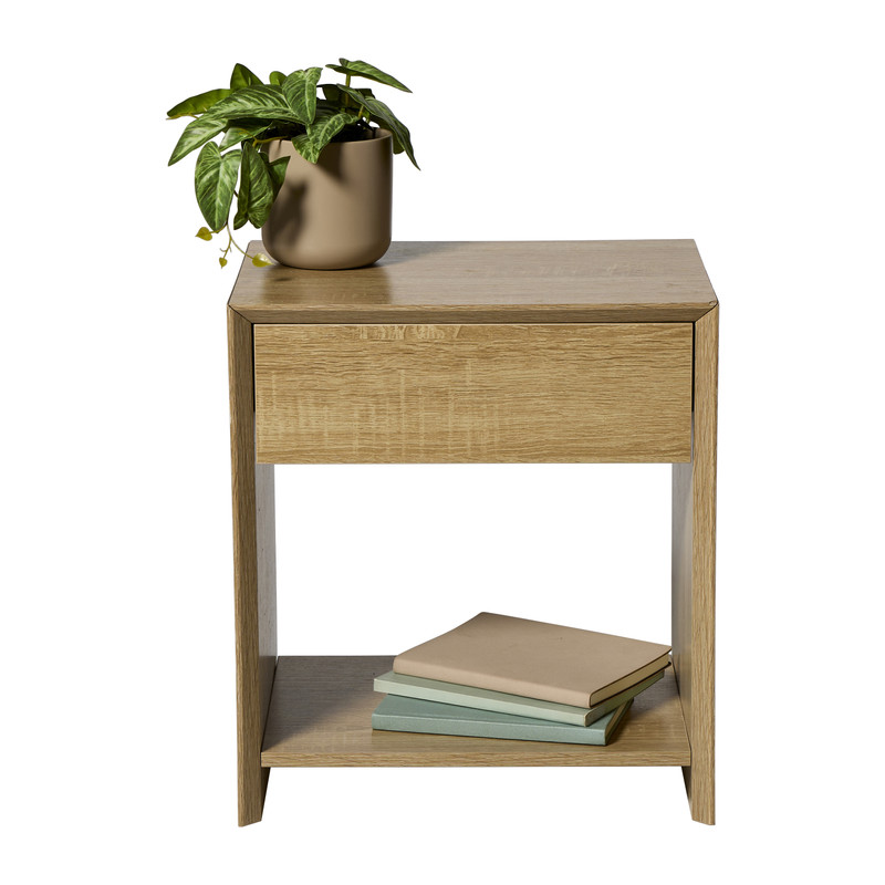 Nachtkastje Celine met lade - bruin - 45x40x35 cm