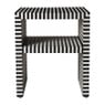 Nachtkastje stripes - zwart/wit - 40.5x35x35 cm