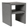 Nachtkastje stripes - zwart/wit - 40.5x35x35 cm