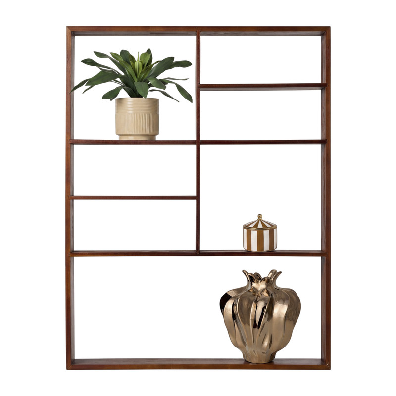Wandkast met vakken Dex - donkerbruin - 78x60x12 cm