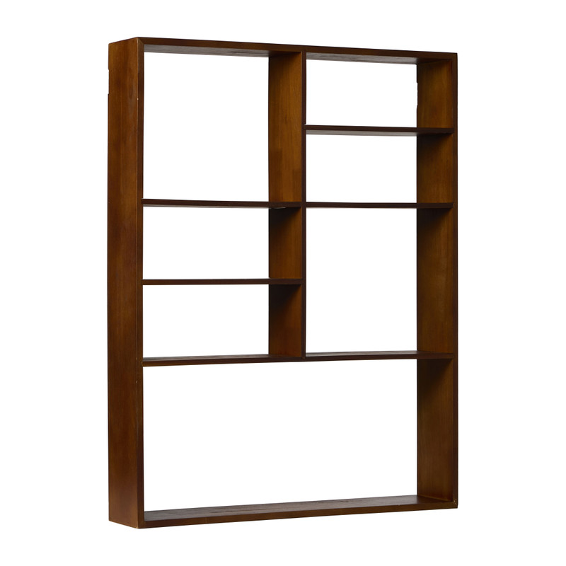Wandkast met vakken Dex - donkerbruin - 78x60x12 cm