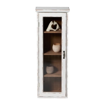 Vitrinekast 1 deur - wit - 80x30x15 cm