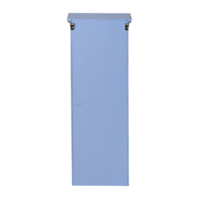 Vitrinekast 1 deur - blauw - 80x30x15 cm