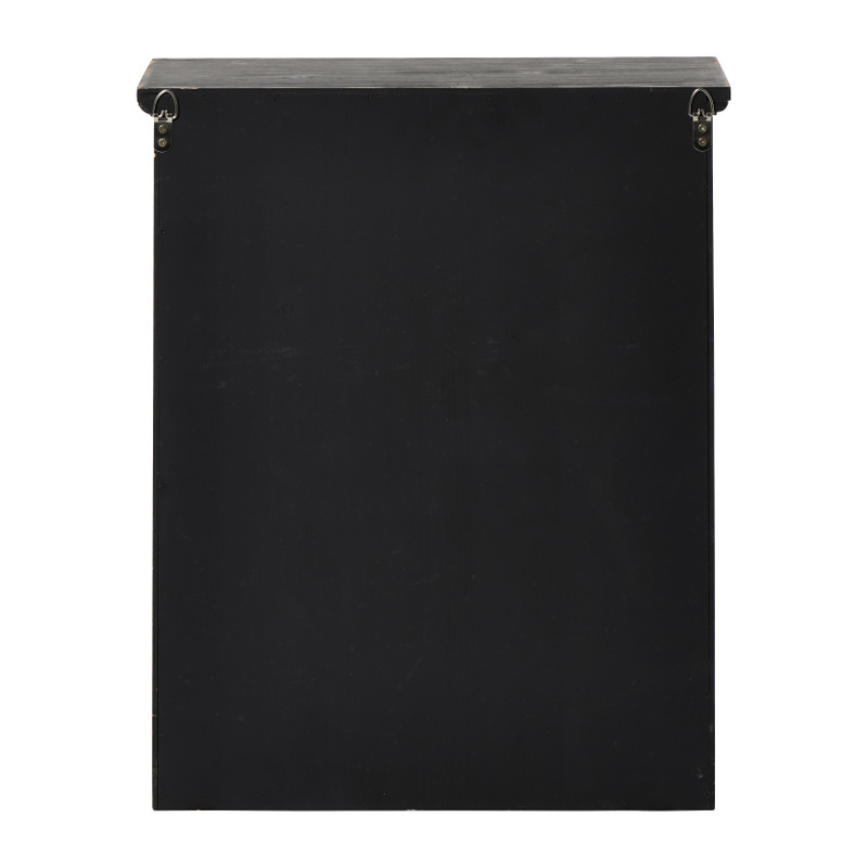 Vitrinekast 2 deuren - zwart - 60x50x15 cm