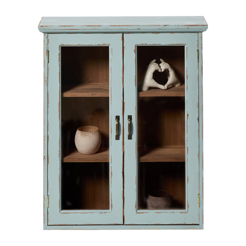 Vitrinekast 2 deuren - groen - 60x50x15 cm