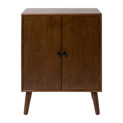 Kastje retro met 2 deuren - donkerbruin - 76x60x31.5 cm