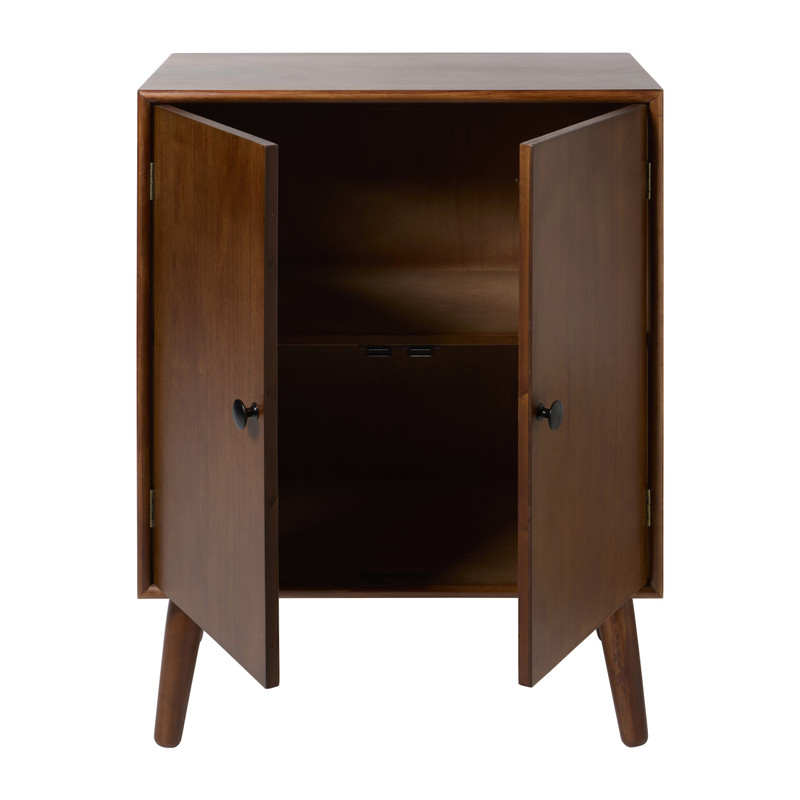 Kastje retro met 2 deuren - donkerbruin - 76x60x31.5 cm