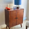 Kastje retro met 2 deuren - donkerbruin - 76x60x31.5 cm