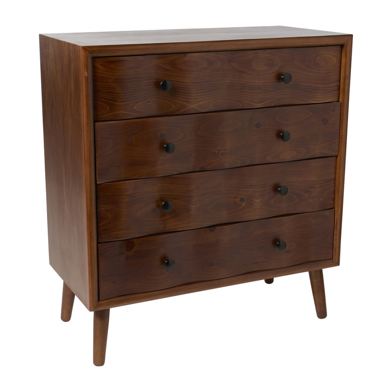 Dressoir retro -  donkerbruin - 76x93x31.5 cm