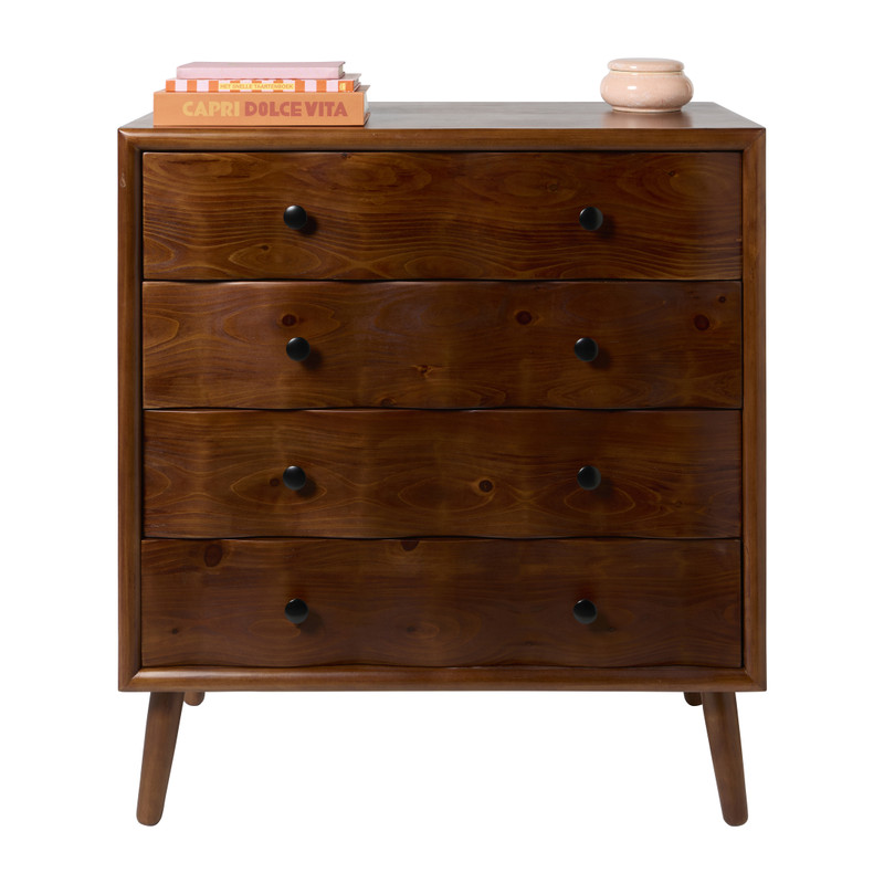 Dressoir retro -  donkerbruin - 76x93x31.5 cm