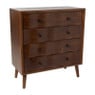 Kast retro met 4 lades - donkerbruin - 87.5x80x40.5 cm