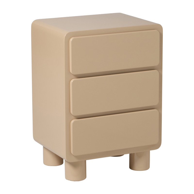 Kastje hoogglans 3ldn - beige - 40x31x56 cm