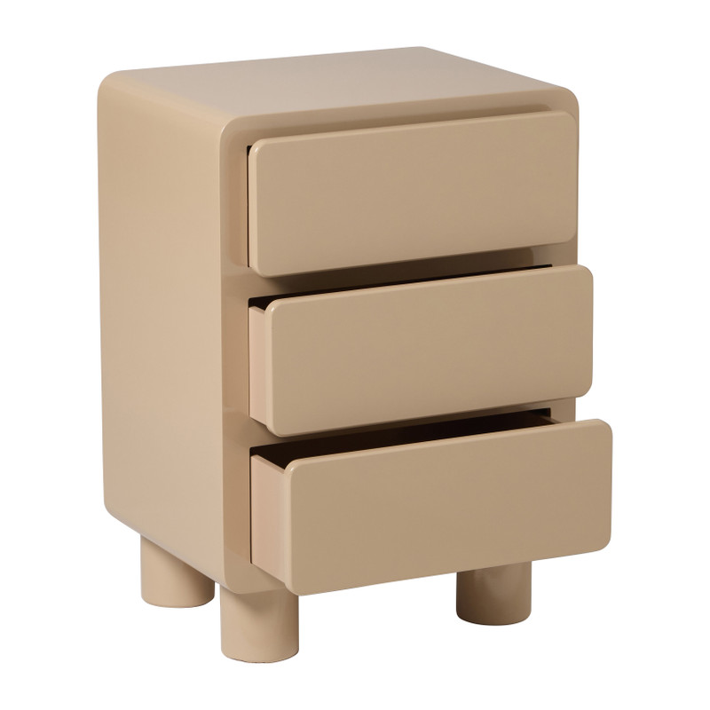 Kastje hoogglans 3ldn - beige - 40x31x56 cm